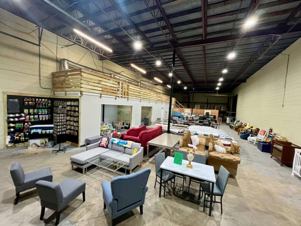 Full furniture view of warehouse